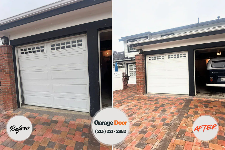 Before and after: garage door repair Wilhoit, AZ